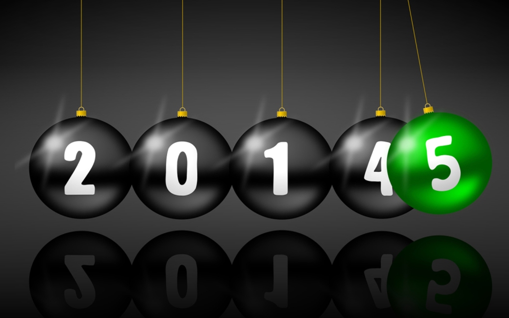 2015 new years illustration with christmas balls